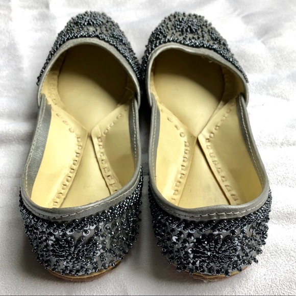 New-Hand beaded , leather Moroccan flats sz 7 - Picture 6 of 8